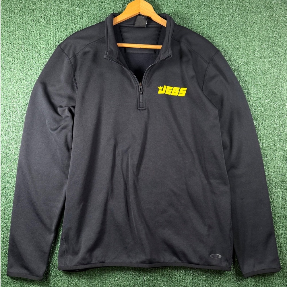 Oakley Pullover Mens XL Black Good JEGS Quarter Zip Fleece Regular Fit